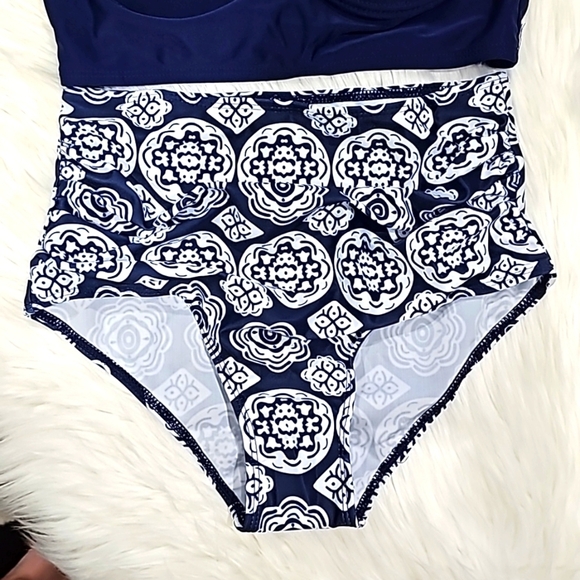 Ethnic Floral Tankini Set ✦ Sweetheart Neckline Tummy Control ✦ Push‑Up S NWT - Picture 11 of 17